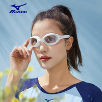 Mizuno 美津浓 泳镜男女士防水防雾大框成人近视游泳眼镜不勒潜水装备1540灰300