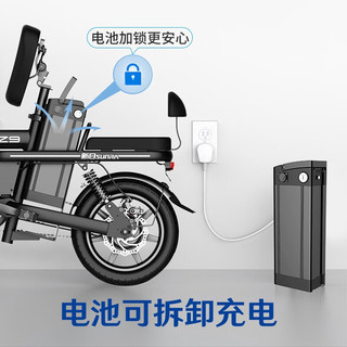 新日（Sunra）折叠电动自行车新国标超长续航代驾车锂电池助力成人电瓶车电单车 华贵白-级35A-助力约350KM