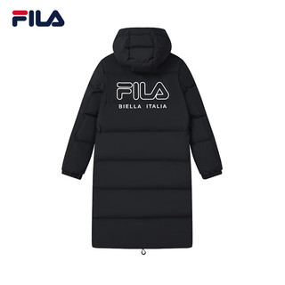 FILA 斐乐女子长款羽绒服2023时尚简约连帽保暖上衣