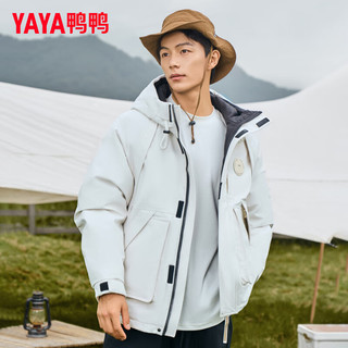 鸭鸭羽绒服鸭鸭（YAYA）丞磊同款羽绒服冬季户外工装连帽男女同款外套YX 黄色 175/92A(L)