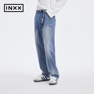 英克斯（inxx）Standby 时尚潮牌宽松休闲牛仔裤直筒裤XMD4221548 牛仔蓝色-1 S