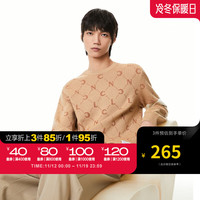杰克·琼斯(JACK&JONES)2023冬百搭字母时尚通勤圆领撞色长袖针织毛衣针织衫男223424038 E11橡木棕 185/104A/XL