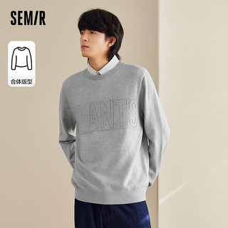 Semir 森马 套头毛衫男时尚假两件柔软温暖针织衫 中花灰00510 170/88A/M