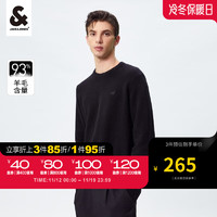 杰克·琼斯（JACK&JONES）秋冬男士常规多色圆领套头针织衫含羊毛毛衣223425017 黑色E40 175/96A/M