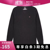 TOMMY HILFIGER 新款时尚潮流男士长袖T恤 黑色09T3585-001 M