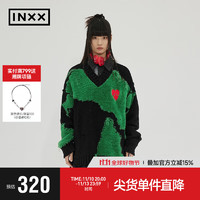 英克斯（inxx）APYD 潮牌冬宽松撞色拼接套头针织衫APD4061596 绿色-2 M