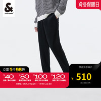 杰克·琼斯（JACK&JONES）男长裤纯色百搭通勤上班加绒休闲裤子男223414014 E40黑色 165/72A/XSR