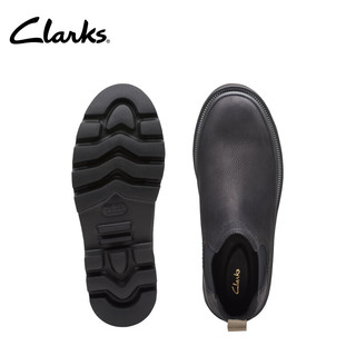 Clarks 其乐 轻酷系列男鞋时尚简约切尔西靴英伦风皮靴短靴男潮鞋 黑色 261734187 41.5