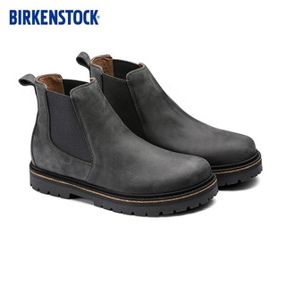 BIRKENSTOCK中性款牛皮绒面革休闲鞋Stalon系列 灰色男款1017319 41