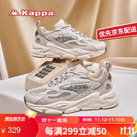 KAPPA卡帕男鞋运动鞋男网面透气秋季老爹鞋轻便舒适跑步鞋子男 棕色 36