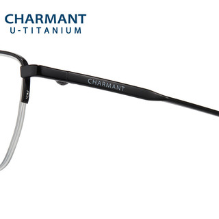 CHARMANT 夏蒙 眼镜优值钛系列商务半框近视眼镜架男β钛合金近视镜架CH38512 SI-银色