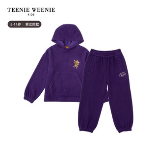 Teenie Weenie Kids小熊童装男女童摇粒绒卫衣卫裤套装 紫色 120cm