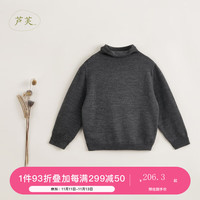 MARC&JANIE【马克珍妮 芦芙】秋冬 女童半高领纯绵羊毛打底针织衫231920 深花灰 140cm