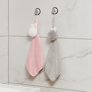 NITORI宜得利家居 浴室用品洗手间卫生间擦手巾 单片 绒绒兔 灰色