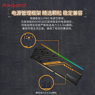 Asgard 阿斯加特 16Gx2套装 DDR5 6000 台式机内存条 TUF联名 RGB 海力士A-die