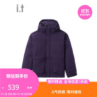 izzue it 款宽松连帽羽绒服外套潮流街头ZDNU02L PPX/紫色 2XL