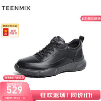 TEENMIX 天美意 男鞋商场同款舒适帅气轻便百搭男休闲鞋2023冬C2G05DM3 黑色 38