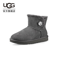 UGG女士保暖舒适平底纯色经典水晶迷你短靴雪地靴1016554 GREY | 灰色【经典延续色】 37