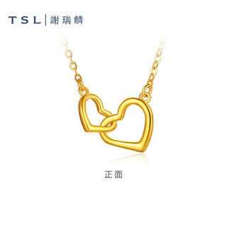 谢瑞麟（TSL）黄金套链足金爱心几何锁骨链女款XK682 约3.55g