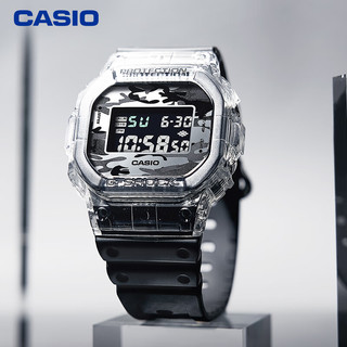 卡西欧（CASIO）手表 G-SHOCK 金属迷彩透明表圈运动电子手表 DW-5600SKC-1A
