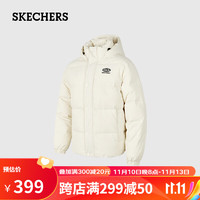 SKECHERS 斯凯奇 户外短款羽绒服男女同款耐脏冬季连领防风保暖外套运动休闲百搭装