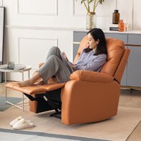 PLUS会员：ZY 中源家居 9824 单人沙发多功能沙发 手动科技布橙色