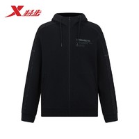 XTEP 特步 男外套2023春季新款加厚保暖连帽休闲运动男上衣979429060401