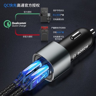 BOSCH 博世 PS500车载充电器点烟器电源一拖二三多功能USB快充 12/24V