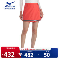 美津浓（MIZUNO）高尔夫服装 女士夏季运动短裙 透气轻薄裤裙 时尚golf裙子 E2MF2232-63 亮橘色 M