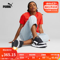 PUMA 彪马 男女同款复古休闲板鞋 RBD GAME LOW 386373 黑色-白-金色-07 42