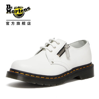 Dr.Martens 马丁（DR.MARTENS）1461 Twin Zip 休闲侧拉链白色女款3孔马丁单鞋 白色 37