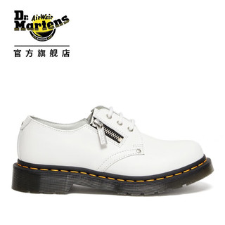 Dr.Martens 马丁（DR.MARTENS）1461 Twin Zip 休闲侧拉链白色女款3孔马丁单鞋 白色 37