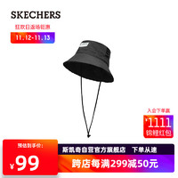SKECHERS 斯凯奇 男女同款渔夫帽运动帽户外遮阳白色L423U044