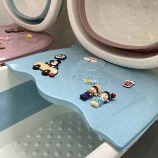 折叠儿童泡脚桶洗脚盆小孩宝宝足浴桶卡通可爱少女足浴盆塑料家用