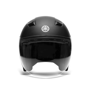 YAMAHA摩托车电动车头盔 3C认证男女四季通用轻便帽 四分之三盔秋冬 磨砂黑（贴面版型） XXL