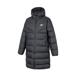 nike 耐克 纯色保暖休闲中长款连帽羽绒服 男款 黑色 fb8180-010