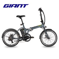 捷安特（GIANT） GIANT捷安特Expressway E+新国标折叠锂电电动助力自行车 深空灰 20X400