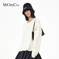 【MOCO奥莱】冬季漏针做旧V领宽松慵懒毛衣针织衫无性别