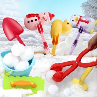 玩雪工具雪球夹玩具夹雪球套装加厚儿童夹雪球玩雪玩具爱心小鸭子模具堆雪人工具打雪仗装备户外玩具 鸭子雪夹+爱心雪夹+雪人雪夹【大号3件套】