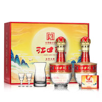 江口醇 酒金花玉液  52度浓香型白酒500mL*2瓶（含酒具）