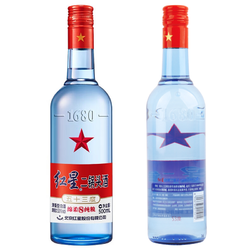 RED STAR 红星 二锅头蓝瓶绵柔8纯粮 清香型53度500ml*2瓶