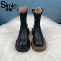 Simier 斯米尔 真品兔毛雪地靴女冬季加绒加厚100%防寒洋气烟筒靴东北皮靴