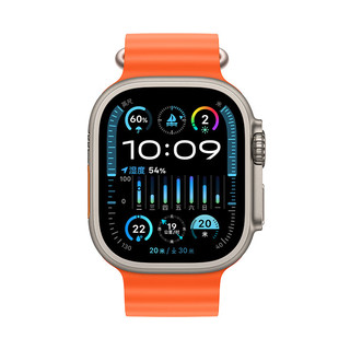 Apple Watch Ultra2 智能手表 GPS+蜂窝款49毫米钛金属表壳橙色海洋表带  MRF83CH/A【免息版】