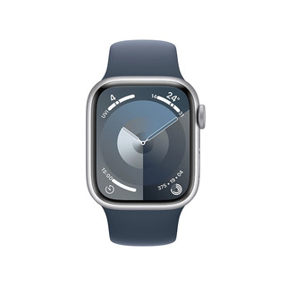 Apple 苹果 Watch Series 9 智能手表41毫米银色铝金属表壳 风暴蓝色运动型表带M/LiWatch s9