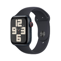 Apple Watch SE 2023款智能手表 蜂窝款44毫米午夜色铝金属表壳午夜色运动型表带S/M MRH63CH/A【免息版】