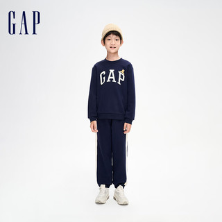 Gap男童冬季2023LOGO加绒分体运动两件套856100儿童装套装 海军蓝 130cm(S)亚洲尺码