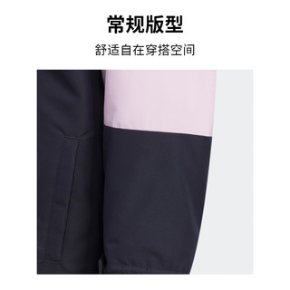 adidas阿迪达斯轻运动女小童冬季户外风撞色630蓬保暖鸭绒羽绒服 传奇墨水蓝 104CM