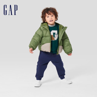 Gap男幼童秋季2023可爱3D动物连帽羽绒服720644儿童装外套 绿色恐龙 110cm(4岁)偏小选大一码