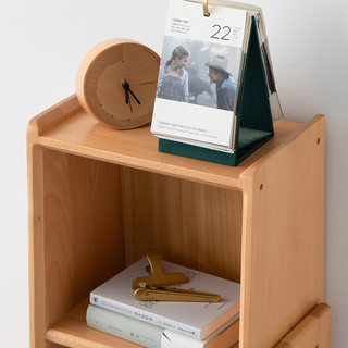 原始原素实木边柜边架置物架北欧现代简约榉木书架小户型储物柜-高款