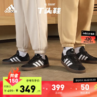 adidas「T头鞋」阿迪达斯轻运动VL COURT 3.0女休闲运动板鞋 黑色/白色 41(255mm)